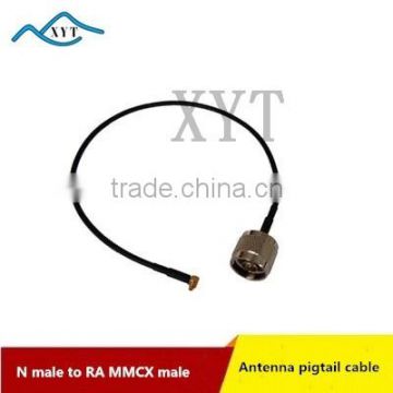 Factory Price Antenna Coax cable Assembly N male to MMCX male Right Angle RG174 customized length