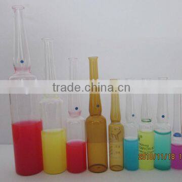 glass ampoule with word printed