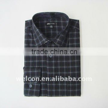 Men's 100% cotton long sleeve classic plaid stylish business dress shirt OEM