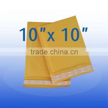 gold printed kraft bubble mailer 10'' x 10''