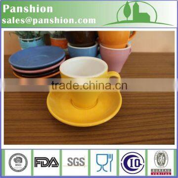 Coffee ceramic mug with plate