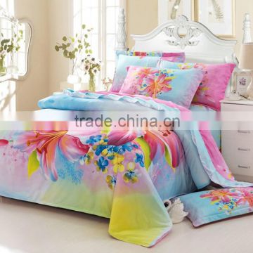 Popular Reactive printing 3d bedding set ,linen cotton queen king size/bedclothes duvet cover pillowcase rose coverlet