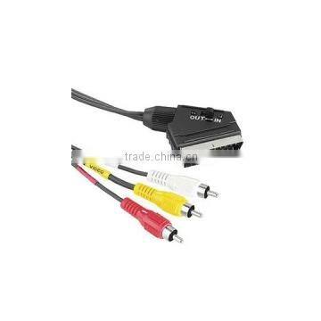 1.5m 21Pin SCART to 3x RCA Cable
