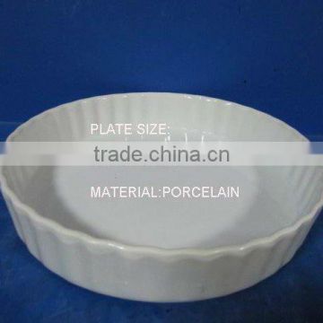 Stock white porcelain round plate PAFS6042