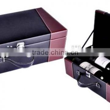 leather wine bottle box with lock