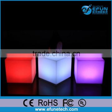 outdoor/indoor decorative rgb led cube seat,led 3d wireless plastic cube