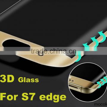 HOT 0.2MM 3D Curved Full Cover Tempered Glass Screen Protector for Samsung Galaxy S7 Edge G9350 Anti-explosion Glass LCD GUARD