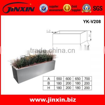Customized Stainless Steel Outdoor Floor Decorative Large Square Flower Vase
