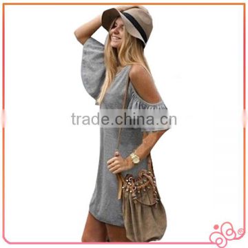 1PC New Loose Off Shoulder T-shirt Mini Dress ladies casual clothes 2014 summer