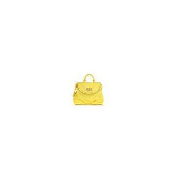 Bright Yellow Pebbled Women Backpack Bag Gionar Leather For Cellphones