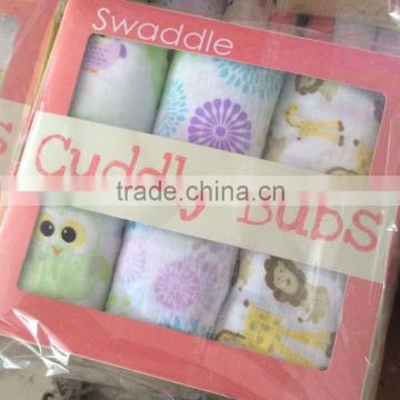 Free sample SGS Approved 47"X47" baby swaddle muslin blanket with customized gift packing
