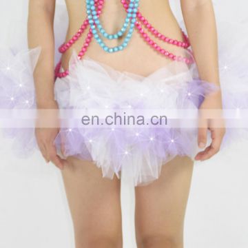 Aidocrystal Fashion purple white LED flashing lady short skirt led tutu skirts manufacturer China
