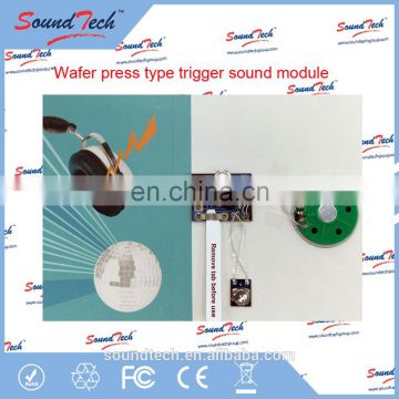 Wafer press trigger sound module for greeting card