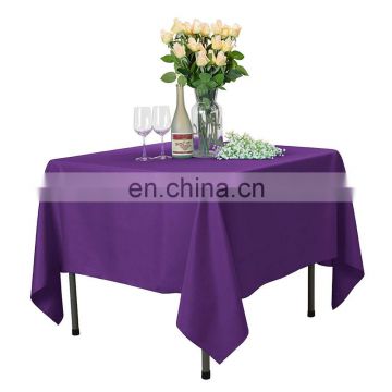 Purple plain polyester party table cloth wedding