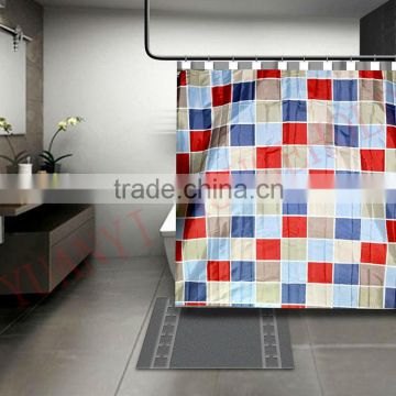 waterproof polyester fabric shower curtains elegant block design shower curtain