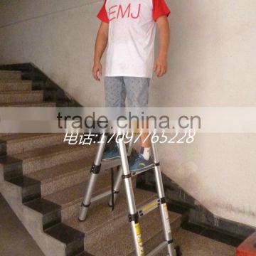 China factory EN131 1.6+1.6 meters aluminum telescopic Ladder
