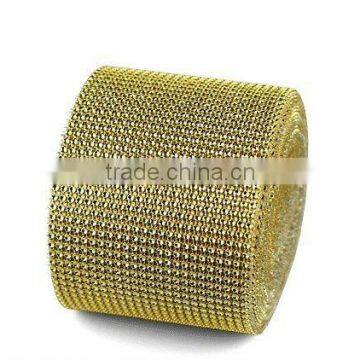 24 Row Diamond Rhinestone Platinum Mesh Wrap Wedding Decorations