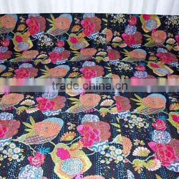 Indian Cotton Tropicana Print kantha Quilt