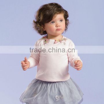 DB1640 wholesale baby clothes dave bella 2015 spring 100% cotton striped babi outwear baby clothes baby T-shirt coat