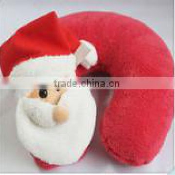 plush u shape travel pillow/plush santa u shape pillow