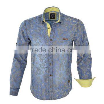 Denim Slim Fit Long Sleeve Casual shirts for men