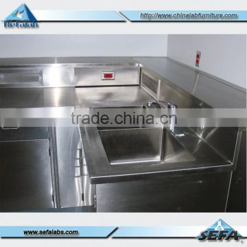 Lab Chemical Lab Furniture Stainless Steel Wall bench with sink