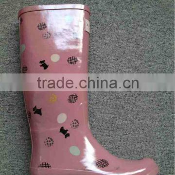 2013 cheap pink rubber rainboots oem high heels