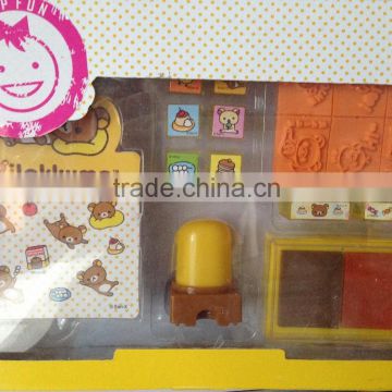 hot sell kids toy preety bear rubber self inking stamp