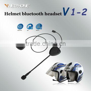 Hot Selling!VNETPHONE V1-2 Stereo Motorcycle Helmet bt multi earpieces for 1 rider