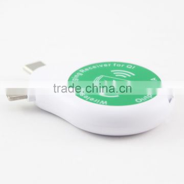 3-in-1 Qi Standard Wireless Charging Receiver For All Phones Models With 8-pin, Micro 5 pin And Type-C Connectors