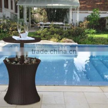 Rattan Cooler Table Outdoor Wicker Furniture Bar Pool Patio Deck Party Ice NEW