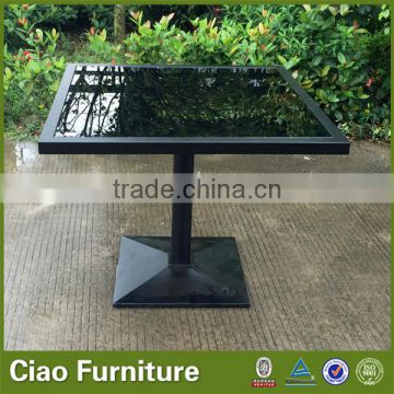 Square black oil glass dining table