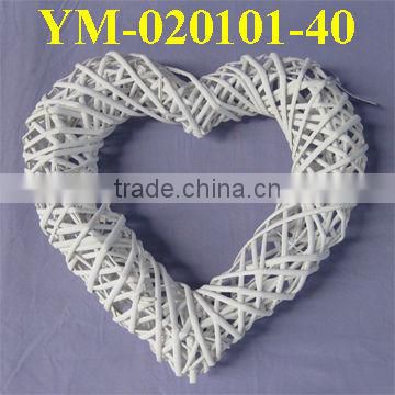 white willow decoration in heart shape