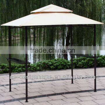 7' X 6' 180G POLYESTER/STEEL GRILL GAZEBO W/GLASS DESKTOP