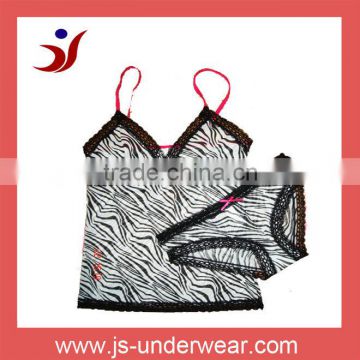 js-28 Women Sexy Camisole with Panty of leopart printing