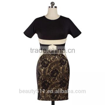 American and European lace dresses with a slit pencil skirt PS04