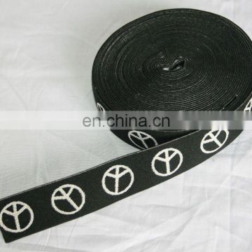 Paypal accepted Eco-friendly Black white woven prainted cotton webbing