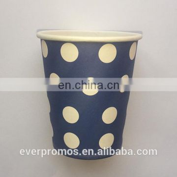 Wholesale Custom DIY Birthday Hot Sale Party Paper Cups/Royal Blue Polka Dot Paper Cups