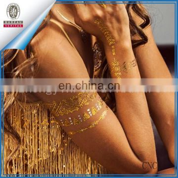 Romantic metallic gold butterfly temporary tattoo for woman, art musical note butterfly girl's chest flash tattoos