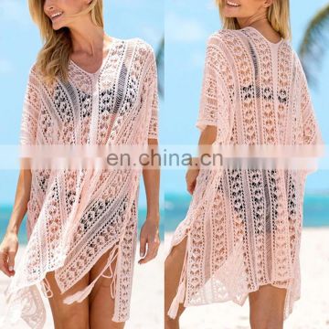 Plus size Sexy Beach Dress Cover-up Knit Bikini Cover up Pareo Tunic for Beach Sarong Pareos de Playa Mujer Swimsuit cover up