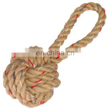 nature safe durable rope pet ball toy with rope china manufacturing