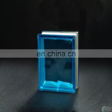 blue side colour glass block ,190mmx190mmx80mm