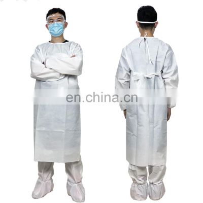 Reusable Cheap Ppe Waterproof Protective Gown Washable Polyester+ TPU  with Elastic Cuff Isolation Gown