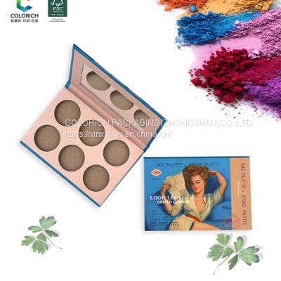 Custom palette design empty magnetic eyeshadow palette eyeshadow packaging paper cardboard dry acrylic eyeshadow palette