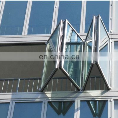 Beautiful double tempered glass aluminium folding window for balcony