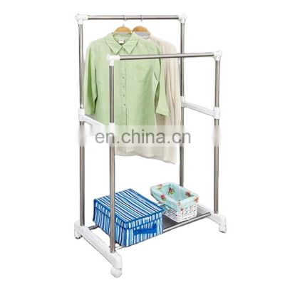 Professional folding hanging laundry rack double pole clothes hanger dryer