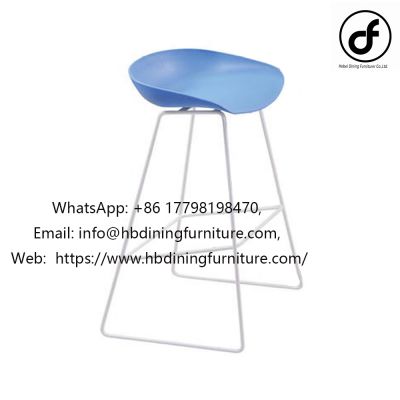 Translucent backrest plastic high metal leg bar chair