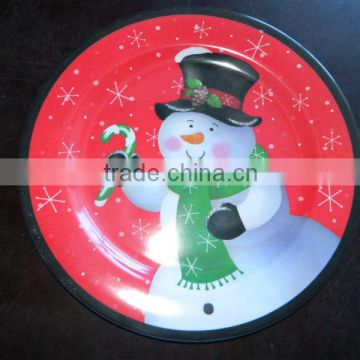 melamime plate Christmas snowmen x'max