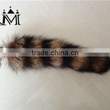 2014 Hot selling 100% genuine Raccoon Tail Fur for keychain