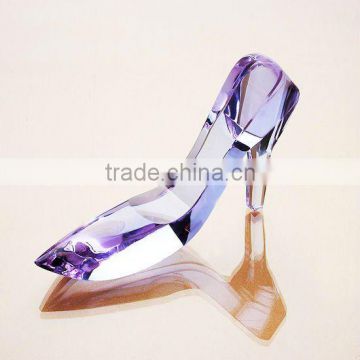 Purple color crystal shoe